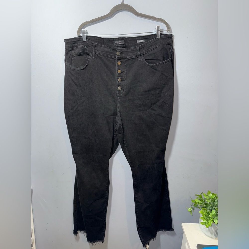 Judy Blue Women’s Black High Rise Button Fly Boot cut Jeans 24W EUC